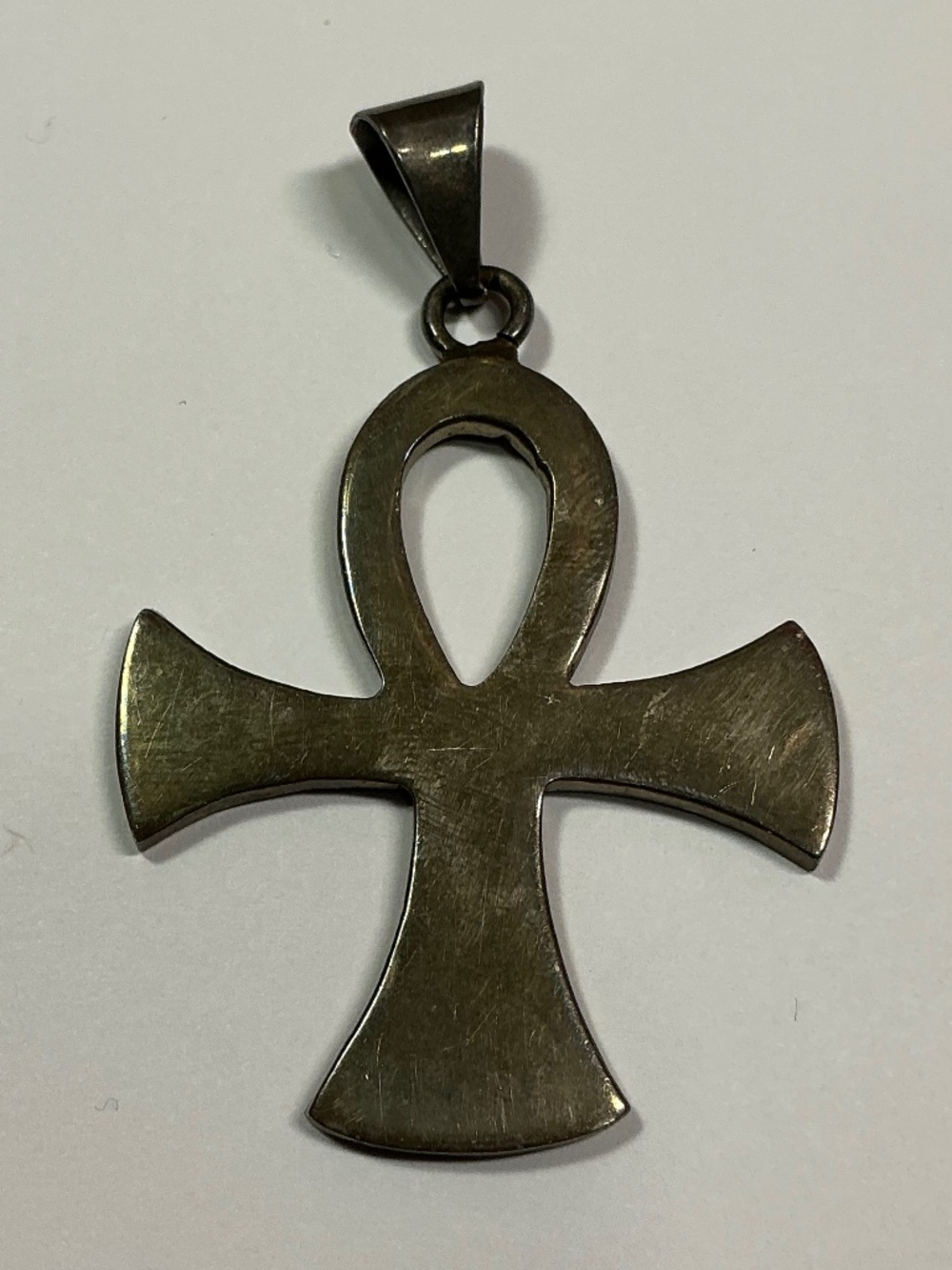 Sterling Silver Ankh Pendant. 2.25 inches long